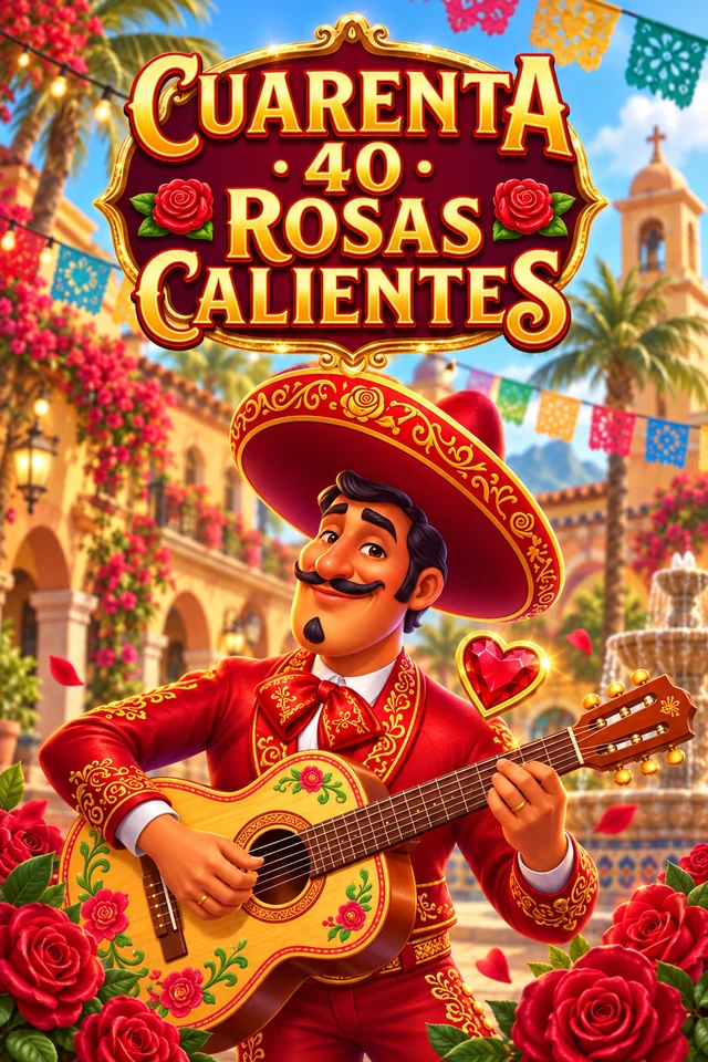El mariachi de Cuarenta Rosas Calientes toca su guitarra entre rosas rojas en una plaza mexicana